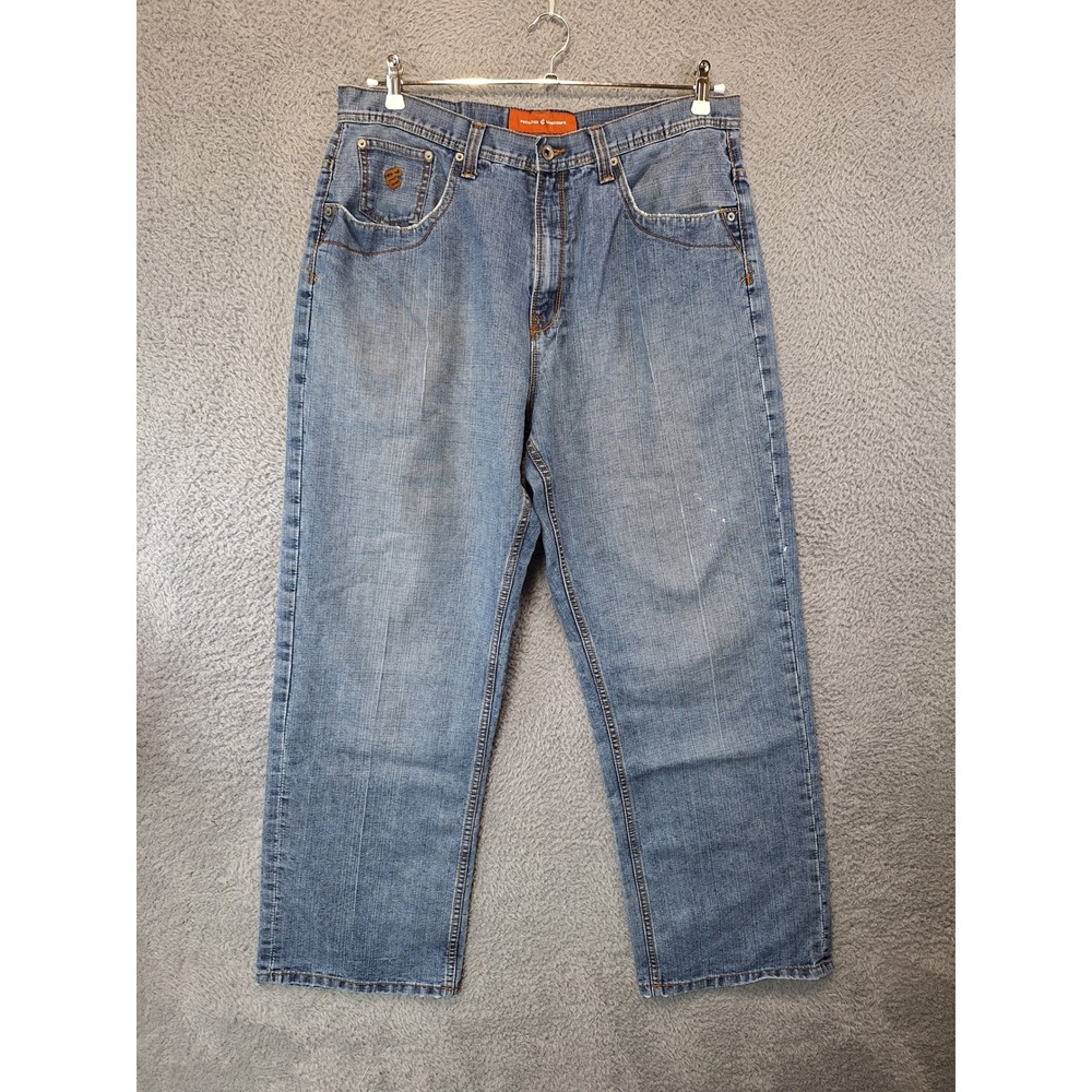 ROCAWEAR Straight Leg Mens Jeans Size 38 (Fits‎ 36x31.5) Light Wash Retro Y2K
